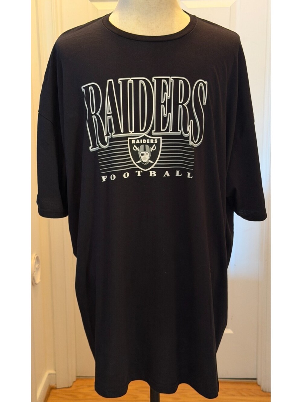 NWT NFL Team Apparel Las Vegas Raiders Football Black T-Shirt Big Men's Size 5XL
